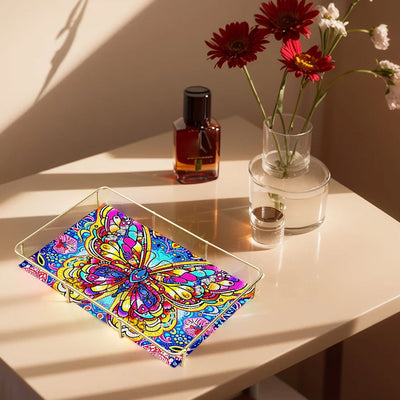 Special Shaped Brilliant Butterfly Acrylic + Alloy Bathroom Tray Diamond Painting