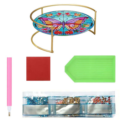 Beautiful Butterfly Acrylic + Alloy Bathroom Tray Diamond Painting