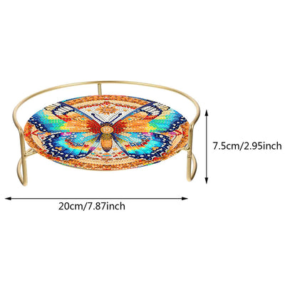 Colorful and Vigorous Butterfly Acrylic + Alloy Bathroom Tray Diamond Painting