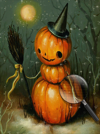 Pumpkin Witch Diamond Painting