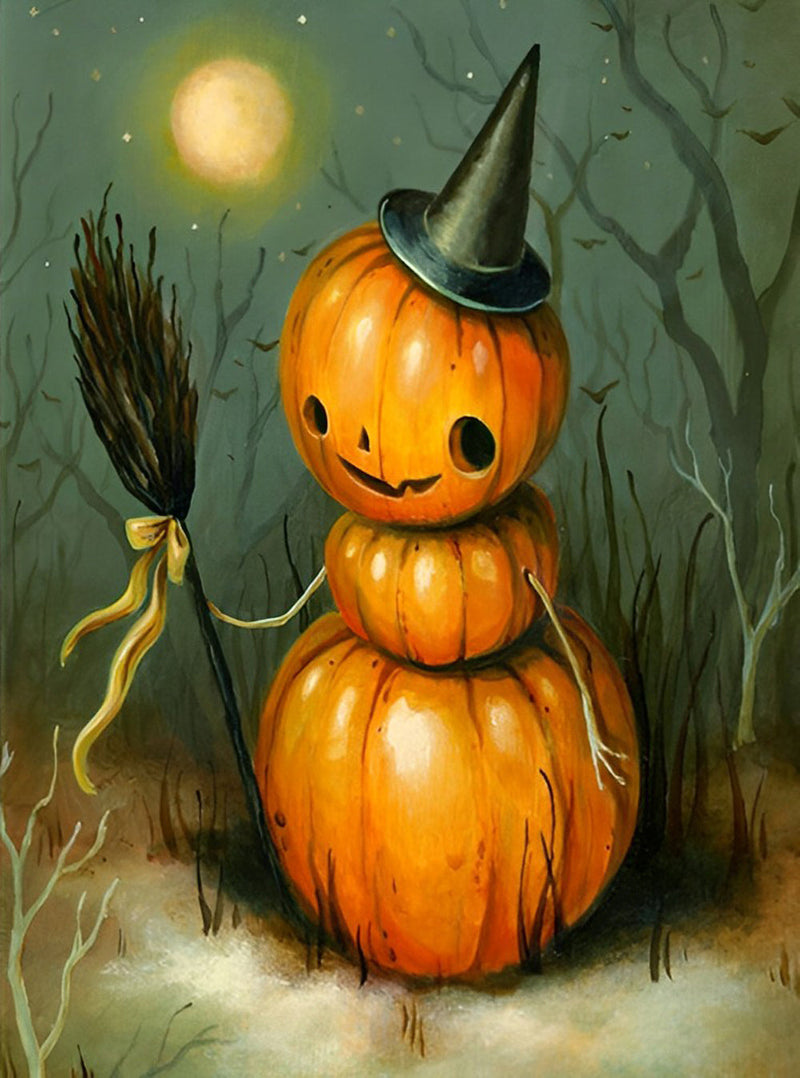 Pumpkin Witch Diamond Painting