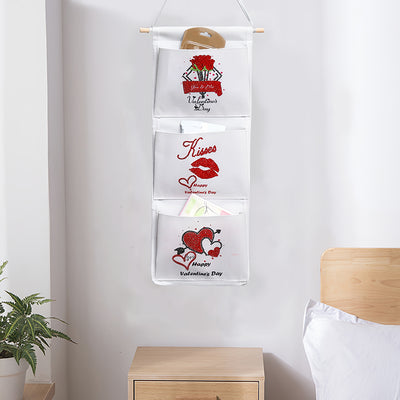 Red Heart and Flower Home Organizer Hanging Storage Bag Diamond Painting Kits