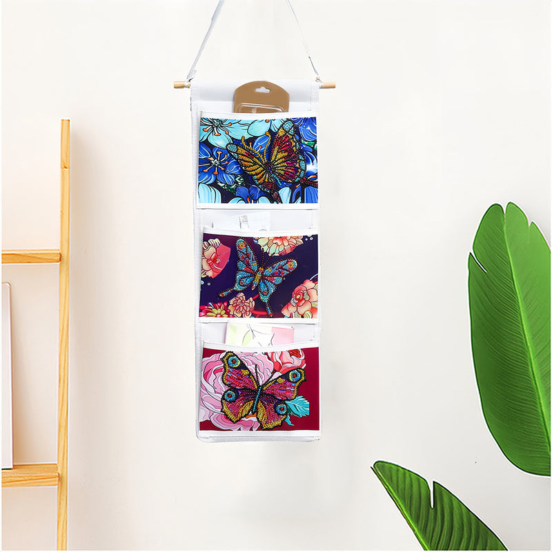 Butterfly and Flower Home Organizer Hanging Storage Bag Diamond Painting Kits