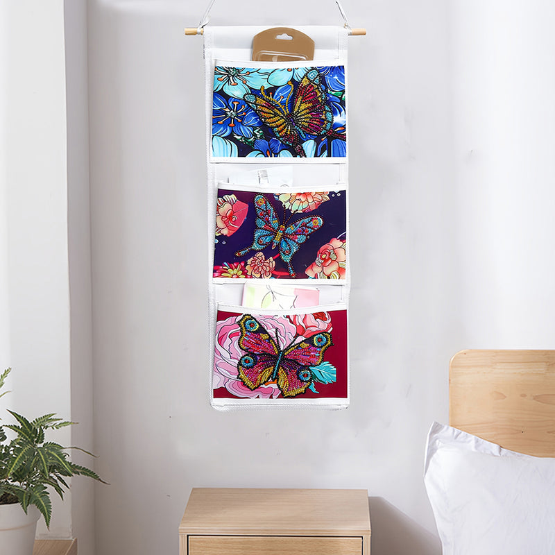 Butterfly and Flower Home Organizer Hanging Storage Bag Diamond Painting Kits