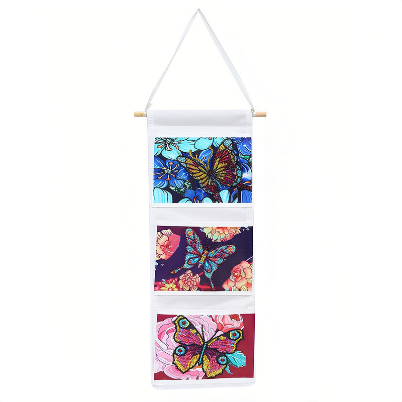 Butterfly and Flower Home Organizer Hanging Storage Bag Diamond Painting Kits