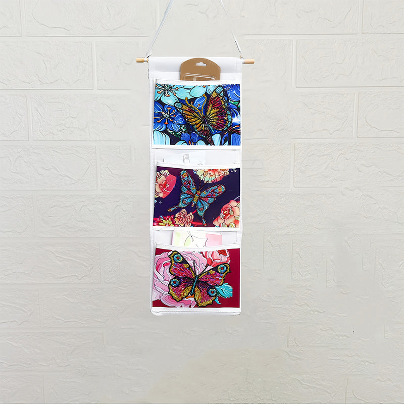 Butterfly and Flower Home Organizer Hanging Storage Bag Diamond Painting Kits