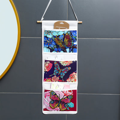 Butterfly and Flower Home Organizer Hanging Storage Bag Diamond Painting Kits