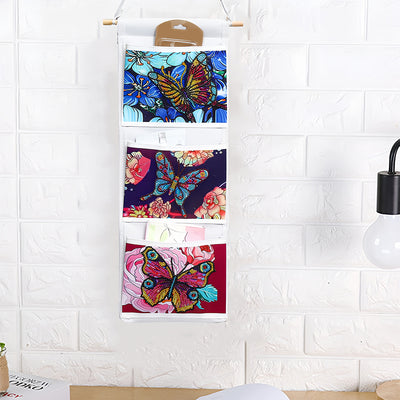 Butterfly and Flower Home Organizer Hanging Storage Bag Diamond Painting Kits