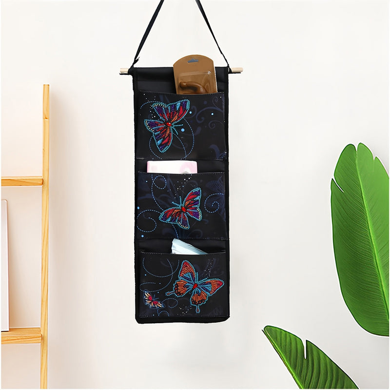 Butterfly in Darkness Home Organizer Hanging Storage Bag Diamond Painting Kits