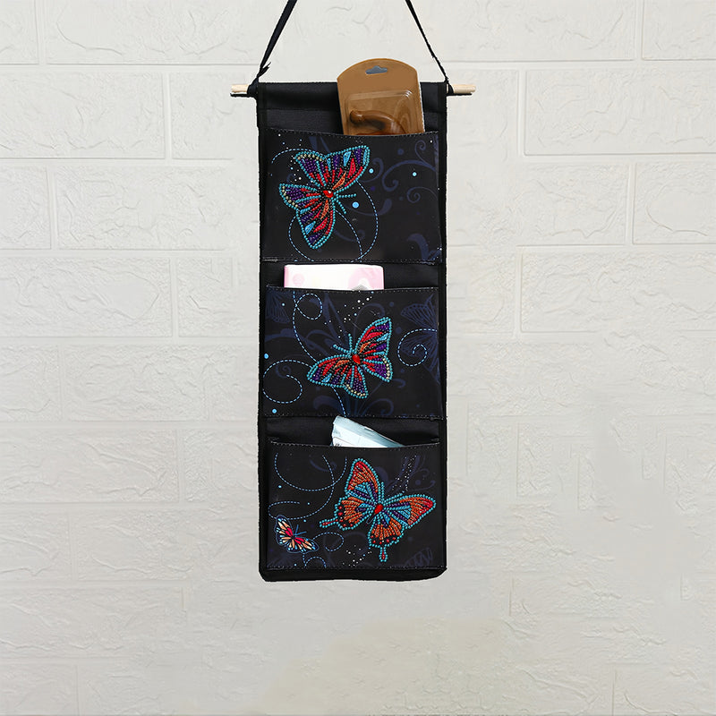 Butterfly in Darkness Home Organizer Hanging Storage Bag Diamond Painting Kits