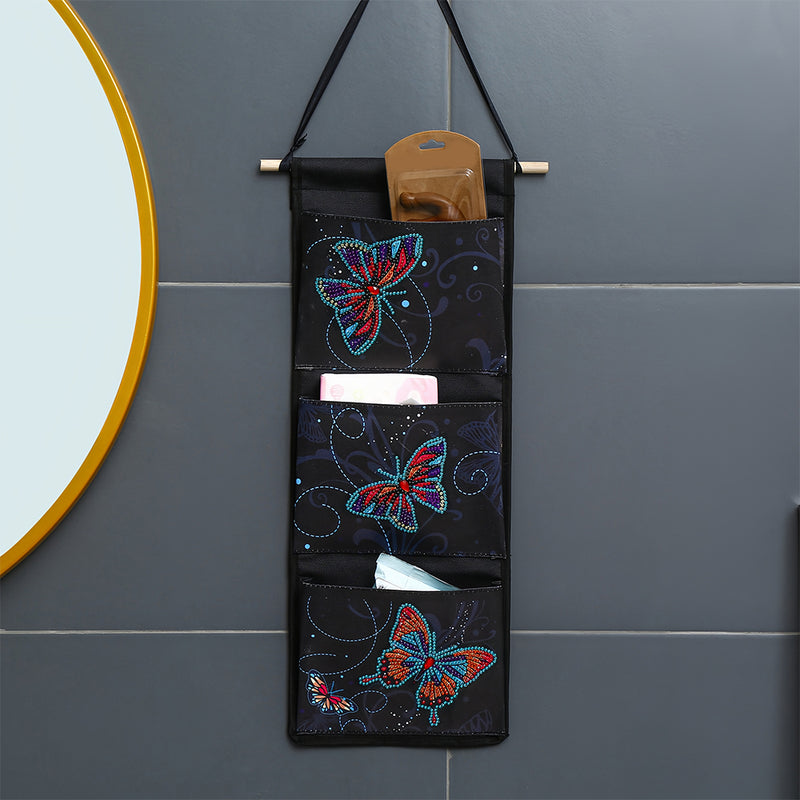 Butterfly in Darkness Home Organizer Hanging Storage Bag Diamond Painting Kits