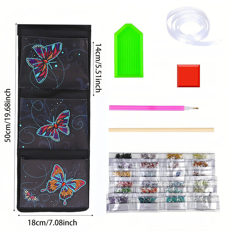 Butterfly in Darkness Home Organizer Hanging Storage Bag Diamond Painting Kits