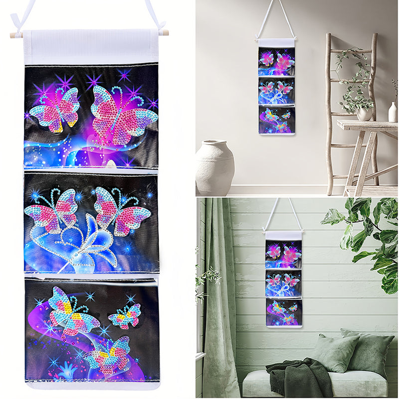 Fantasy Butterfly and Flower Home Organizer Hanging Storage Bag Diamond Painting Kits