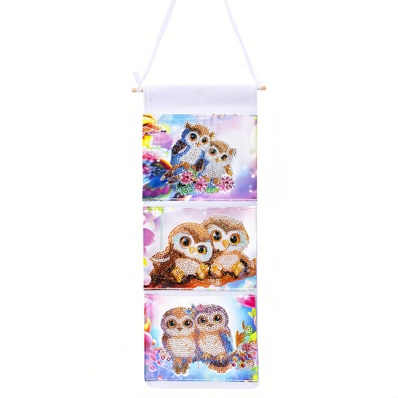 Lovely Owl Couple Home Organizer Hanging Storage Bag Diamond Painting Kits