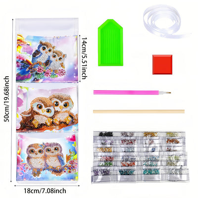 Lovely Owl Couple Home Organizer Hanging Storage Bag Diamond Painting Kits