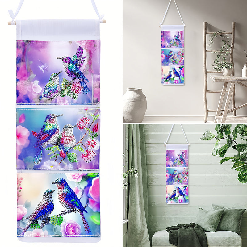 Cute Bird Couple Home Organizer Hanging Storage Bag Diamond Painting Kits