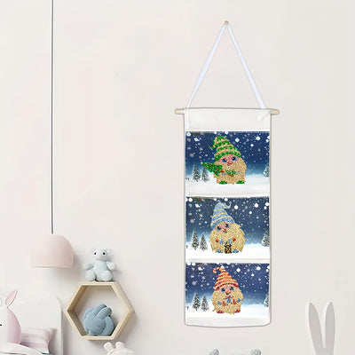 Dwarf in the Snow Home Organizer Hanging Storage Bag Diamond Painting Kits