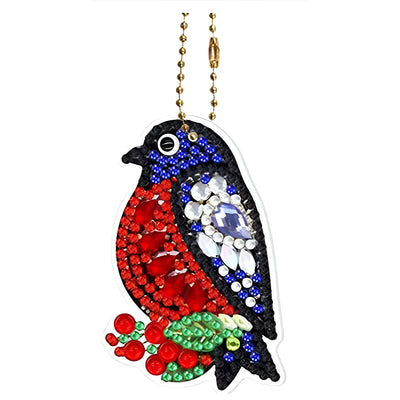 8Pcs Colorful Birds Acrylic Double Side Keychain Diamond Painting