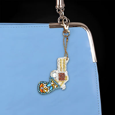 4Pcs Gorgeous Toy Gun Acrylic Double Side Keychain Diamond Painting