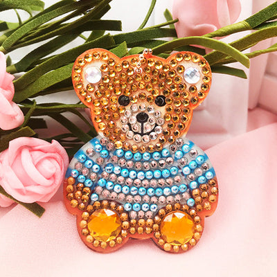 4Pcs Cool Bears Acrylic Double Side Keychain Diamond Painting