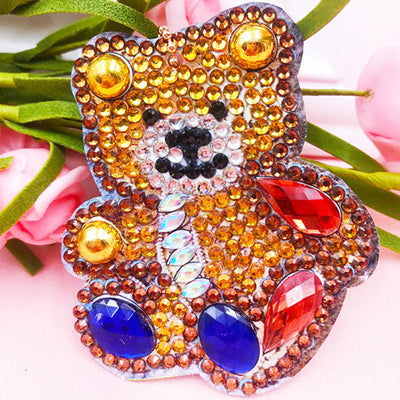 4Pcs Cool Bears Acrylic Double Side Keychain Diamond Painting