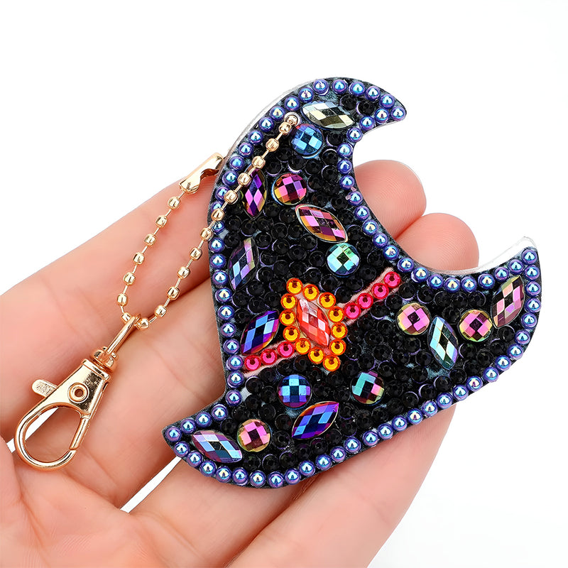 5Pcs Halloween Decorations Acrylic Double Side Keychain Diamond Painting