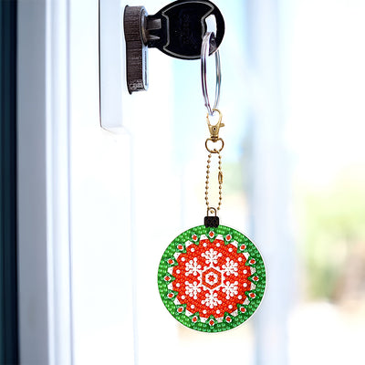 6Pcs Christmas Balls Acrylic Double Side Keychain Diamond Painting