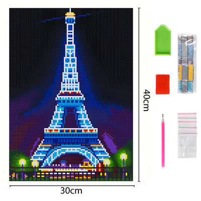 Eiffel Tower Luminous Crystal Rhinestone Diamond Painting