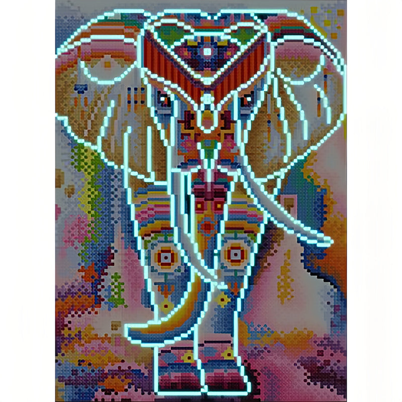 Colorful Elephant Luminous Crystal Rhinestone Diamond Painting