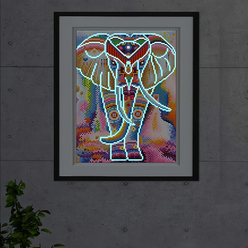 Colorful Elephant Luminous Crystal Rhinestone Diamond Painting