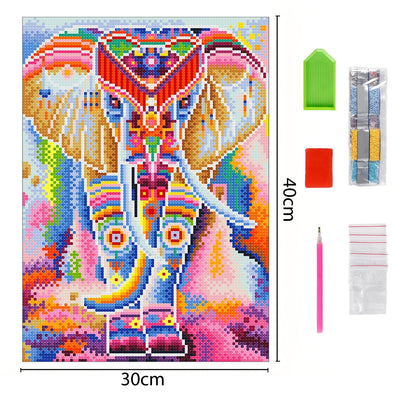 Colorful Elephant Luminous Crystal Rhinestone Diamond Painting