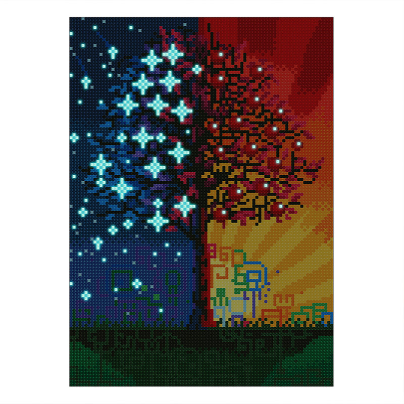 Stars and Sunshine Tree Luminous Crystal Rhinestone Diamond Painting