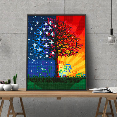 Stars and Sunshine Tree Luminous Crystal Rhinestone Diamond Painting