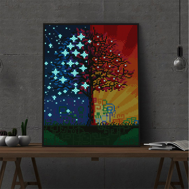 Stars and Sunshine Tree Luminous Crystal Rhinestone Diamond Painting