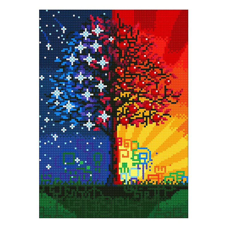 Stars and Sunshine Tree Luminous Crystal Rhinestone Diamond Painting