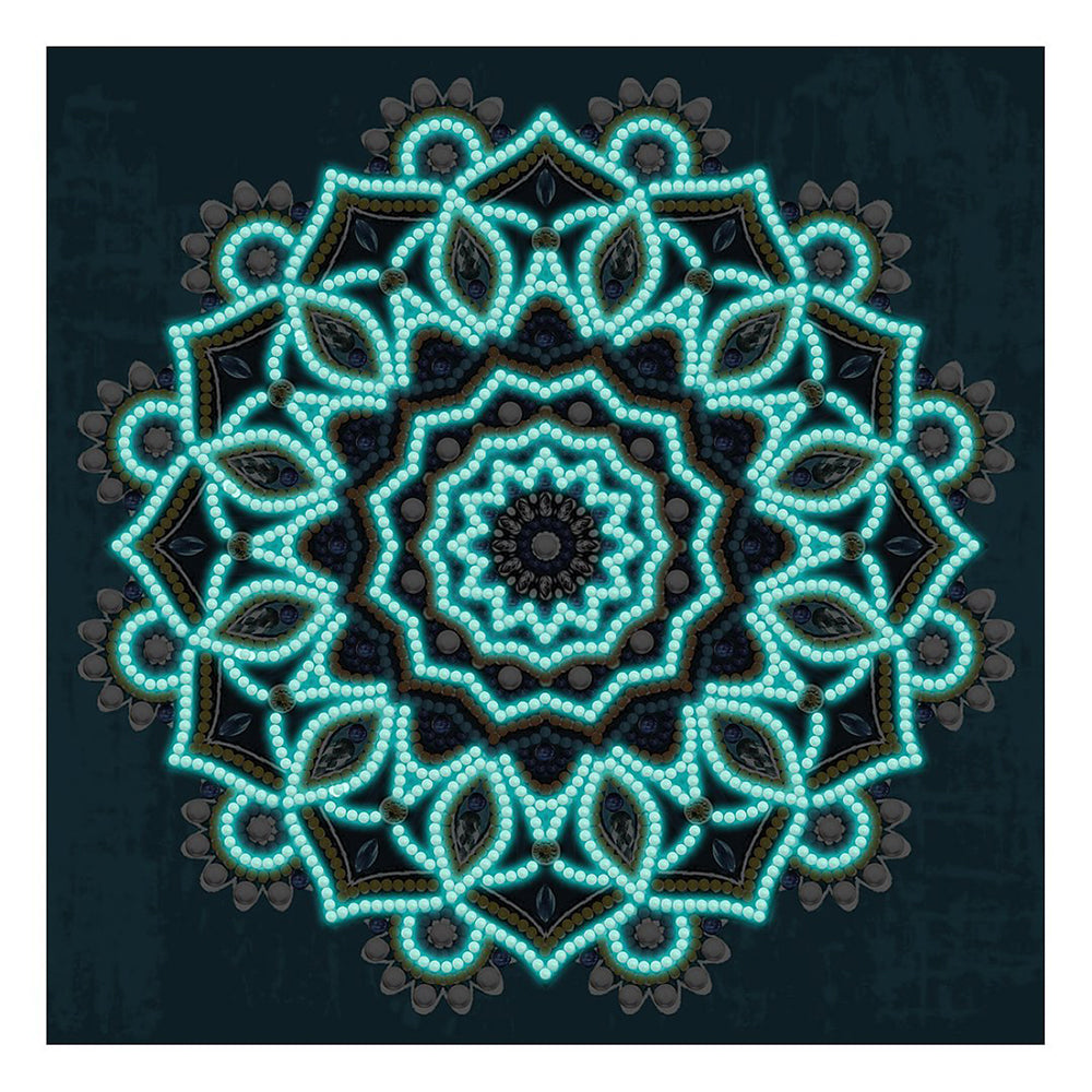 Yellow and Orange Mandala Luminous Special Shaped Diamond Painting