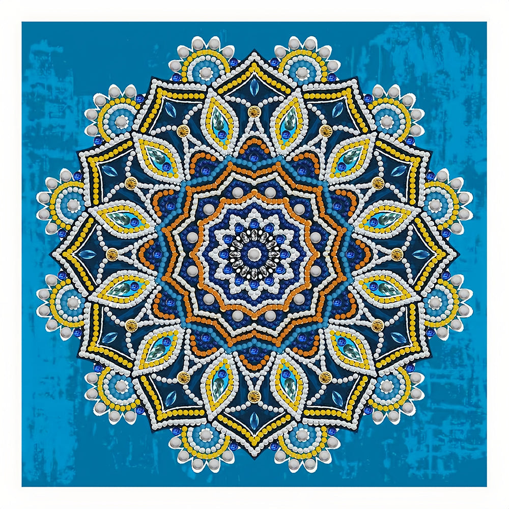 Yellow and Orange Mandala Luminous Special Shaped Diamond Painting
