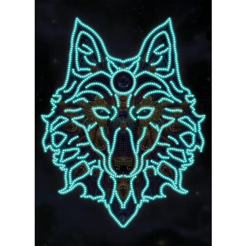 Wolf Head Luminous Special Shaped Diamond Painting