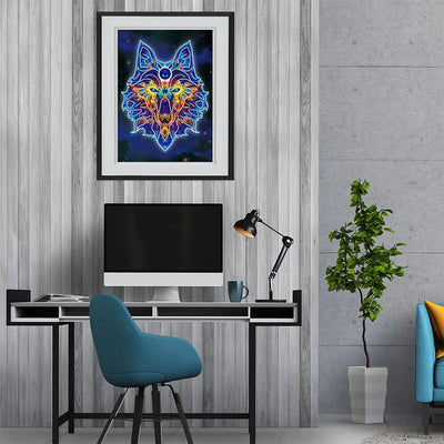 Wolf Head Luminous Special Shaped Diamond Painting