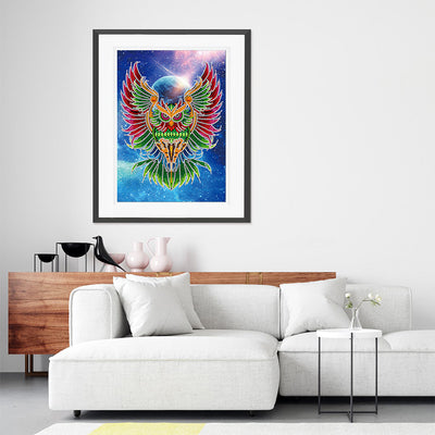 Ferocious Owl Luminous Special Shaped Diamond Painting