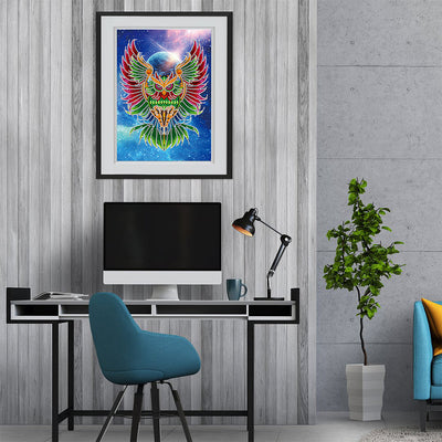 Ferocious Owl Luminous Special Shaped Diamond Painting