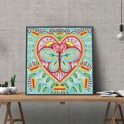 Butterfly in Heart Luminous Special Shaped Diamond Painting