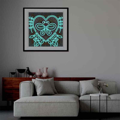 Butterfly in Heart Luminous Special Shaped Diamond Painting