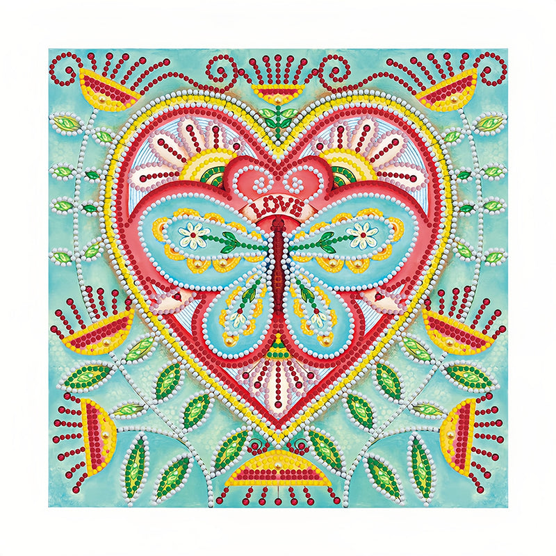 Butterfly in Heart Luminous Special Shaped Diamond Painting