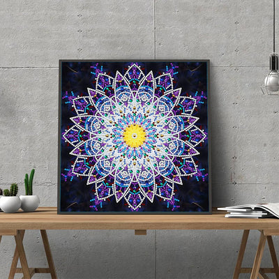 Purple Mandala Luminous Special Shaped Diamond Painting