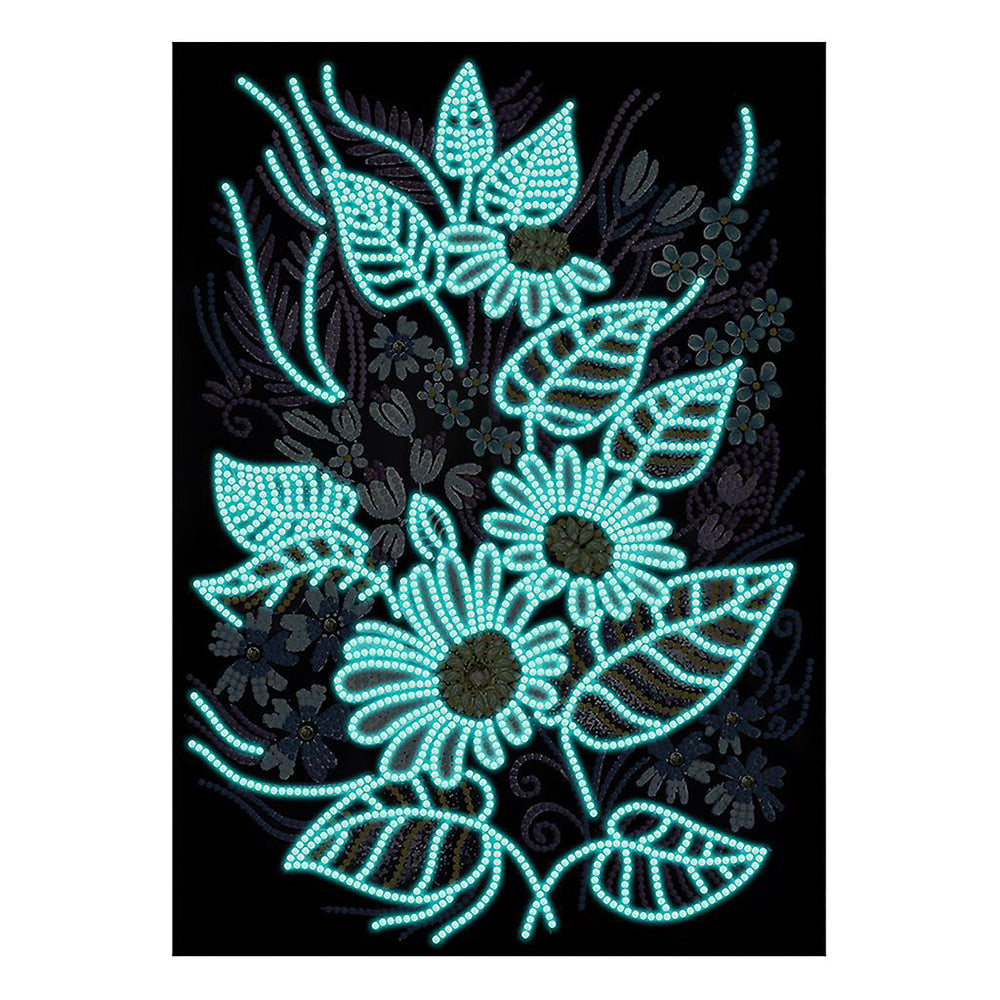 Flowers and Leaves Luminous Special Shaped Diamond Painting
