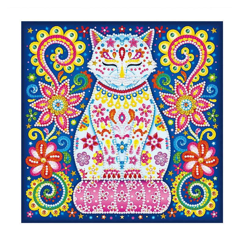 Flower Cat Luminous Special Shaped Diamond Painting