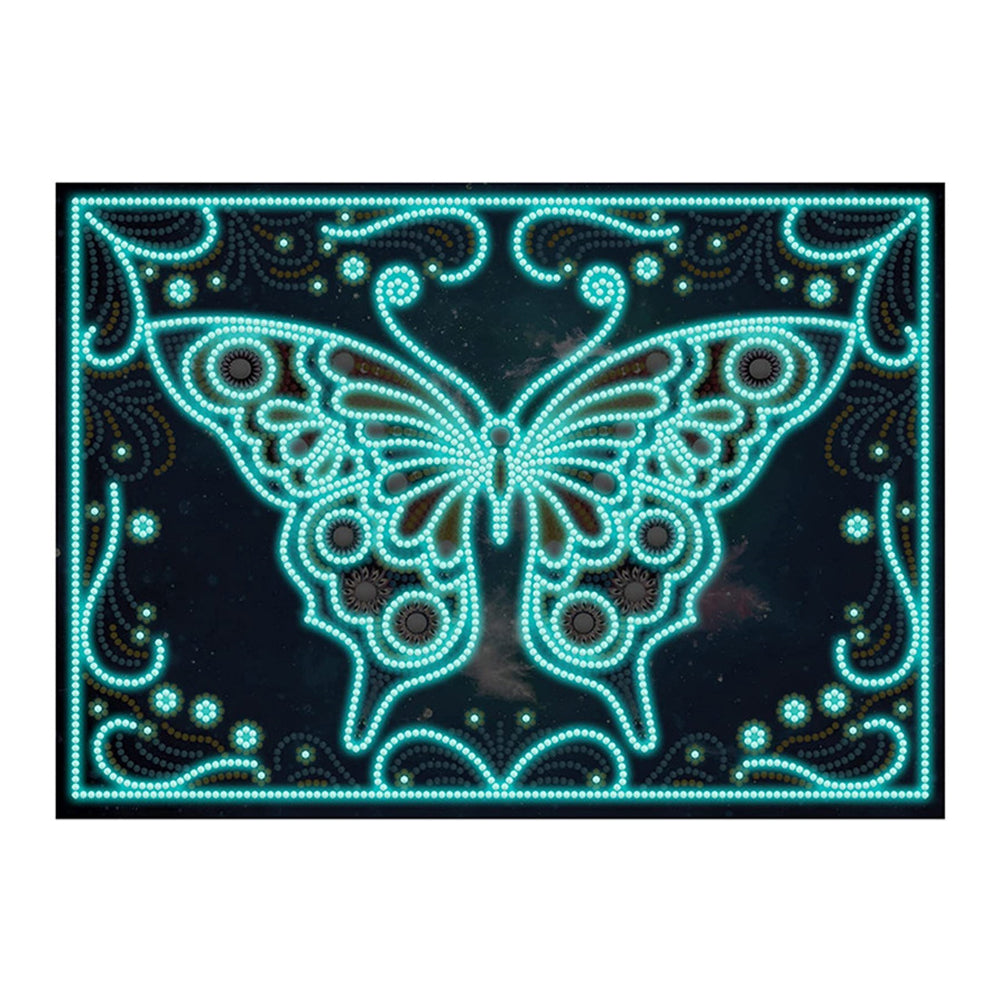 Orange Butterfly Luminous Special Shaped Diamond Painting