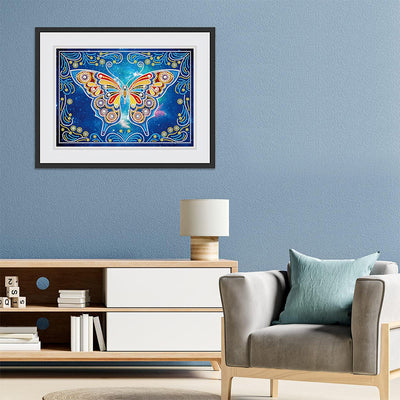 Orange Butterfly Luminous Special Shaped Diamond Painting