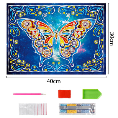 Orange Butterfly Luminous Special Shaped Diamond Painting